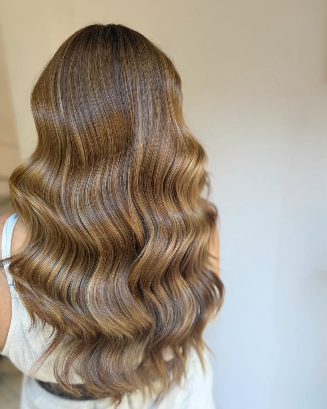 Balayage bronde con brillo